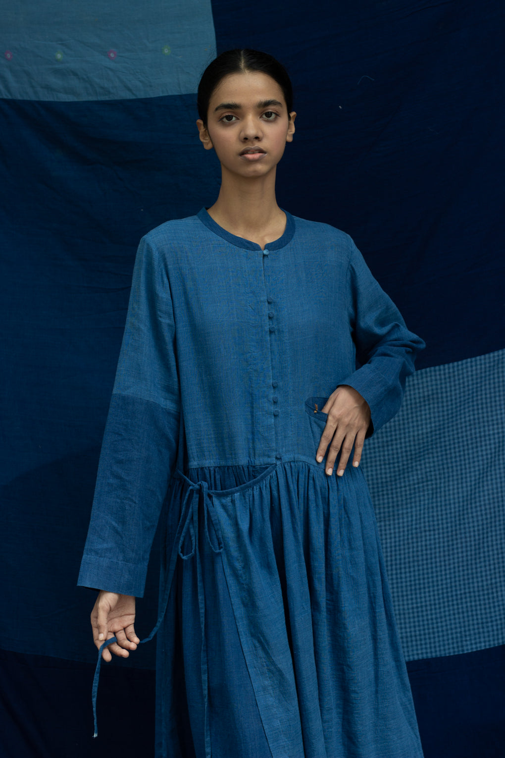 Dyebath - Indigo Angrakha dress - Karnam