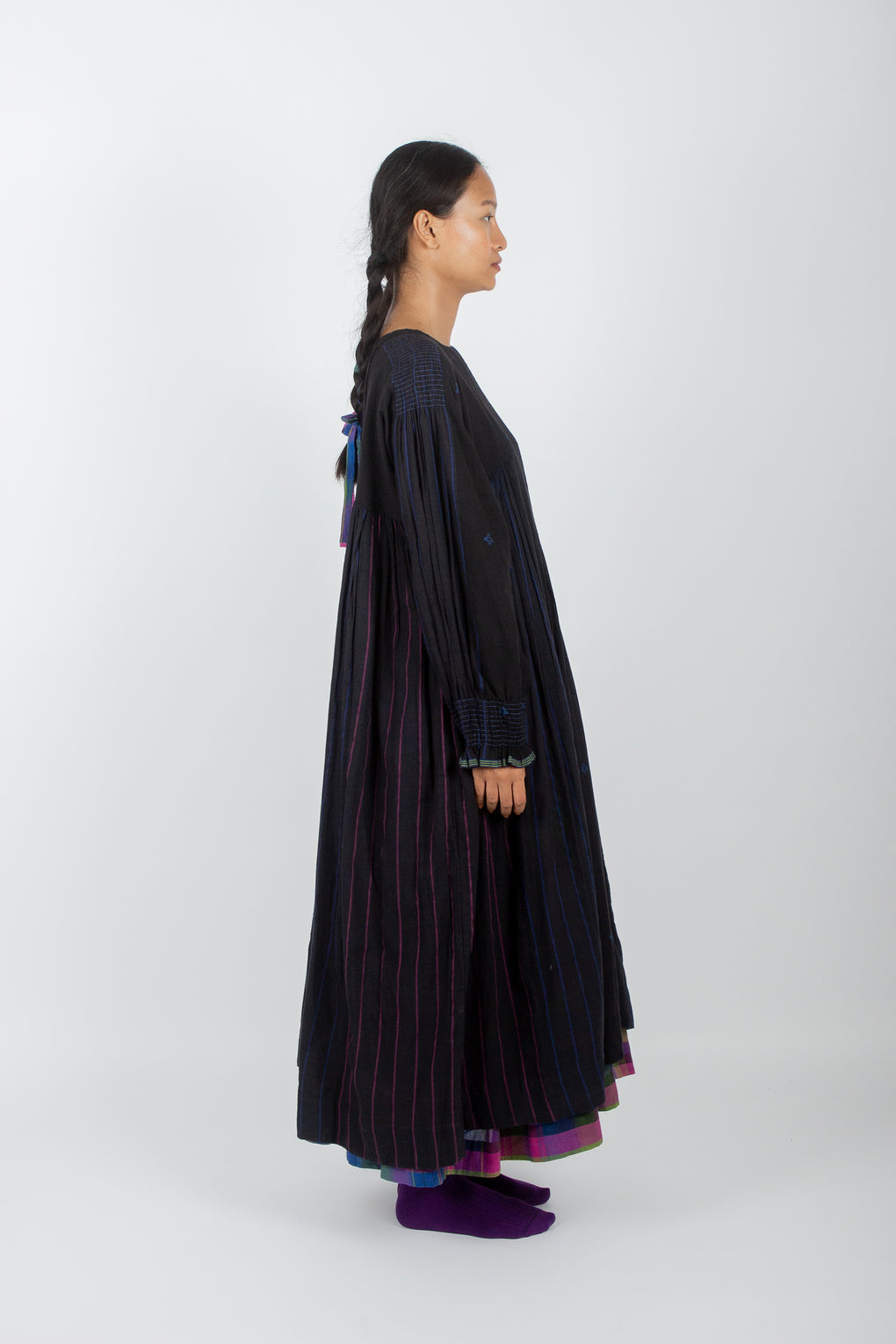 Pansy: Handwoven Jamdani Muslin Dress