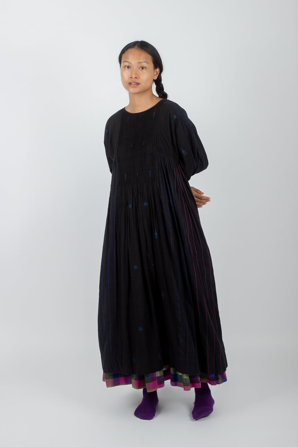 Pansy: Handwoven Jamdani Muslin Dress