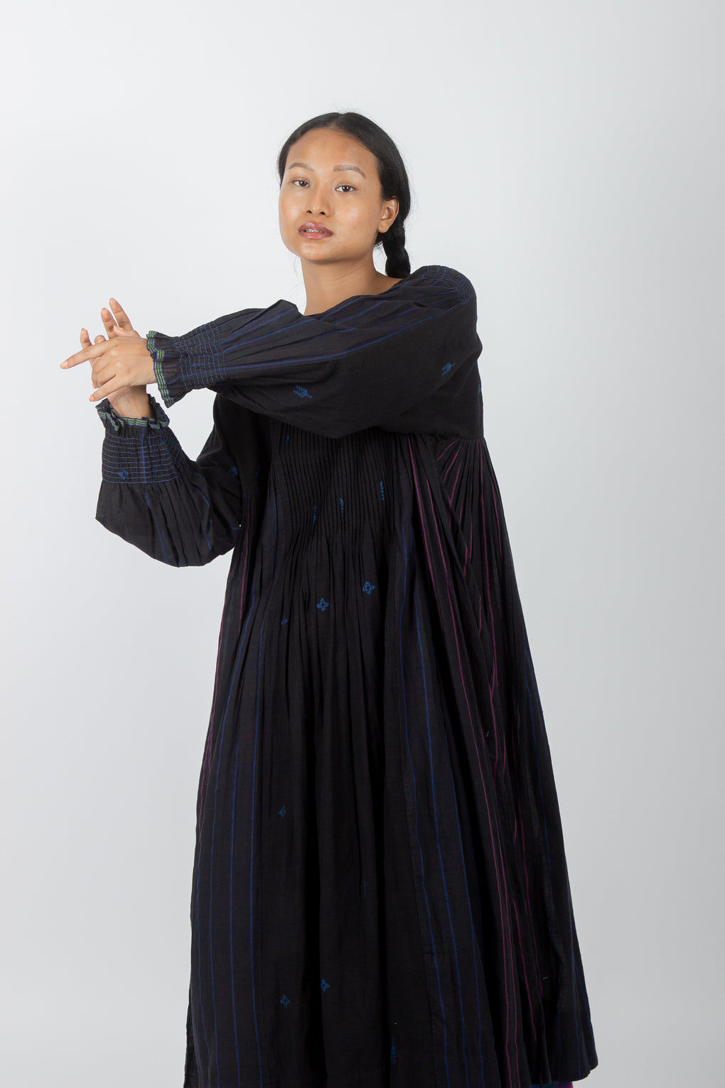 Pansy: Handwoven Jamdani Muslin Dress