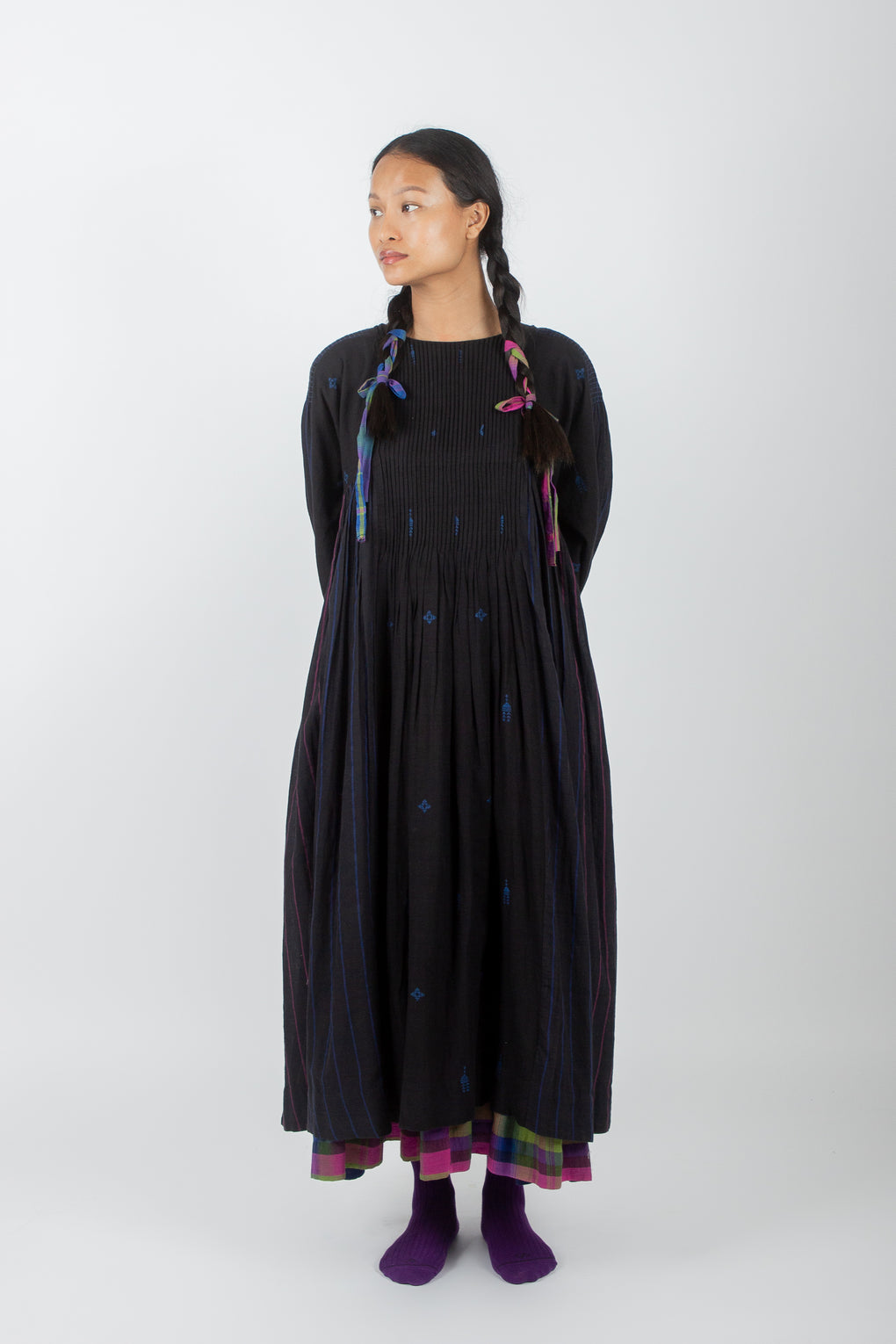 Pansy: Handwoven Jamdani Muslin Dress