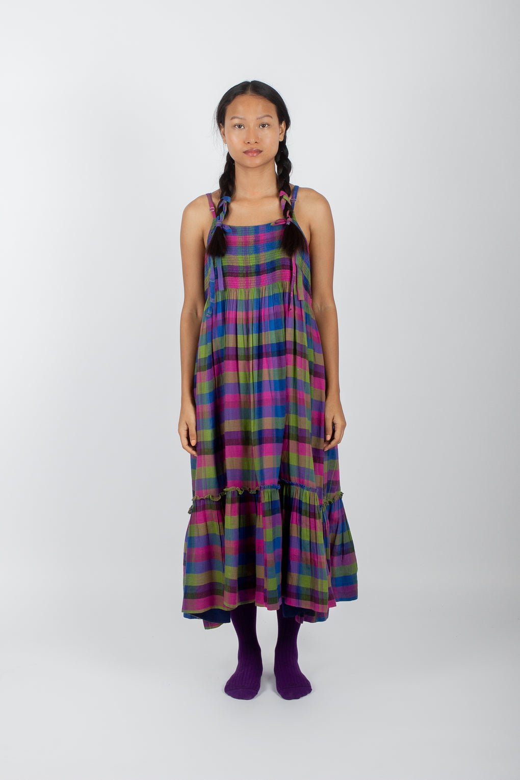 Pansy: Handwoven Jamdani Muslin Dress