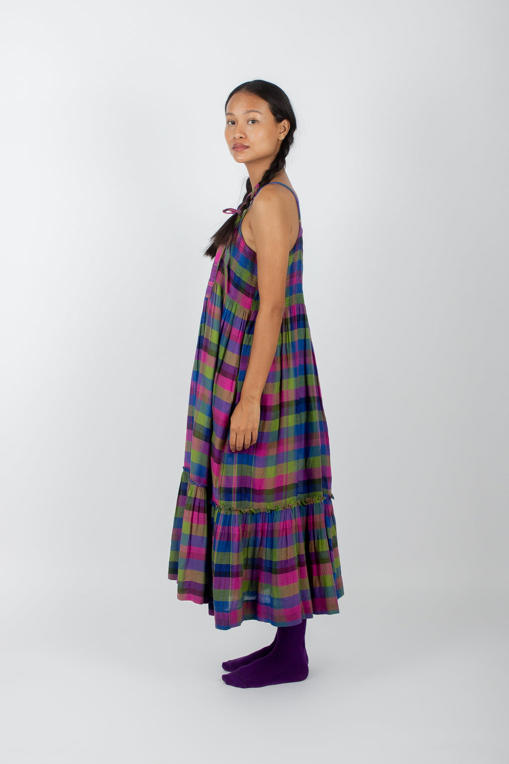 Pansy: Handwoven Jamdani Muslin Dress