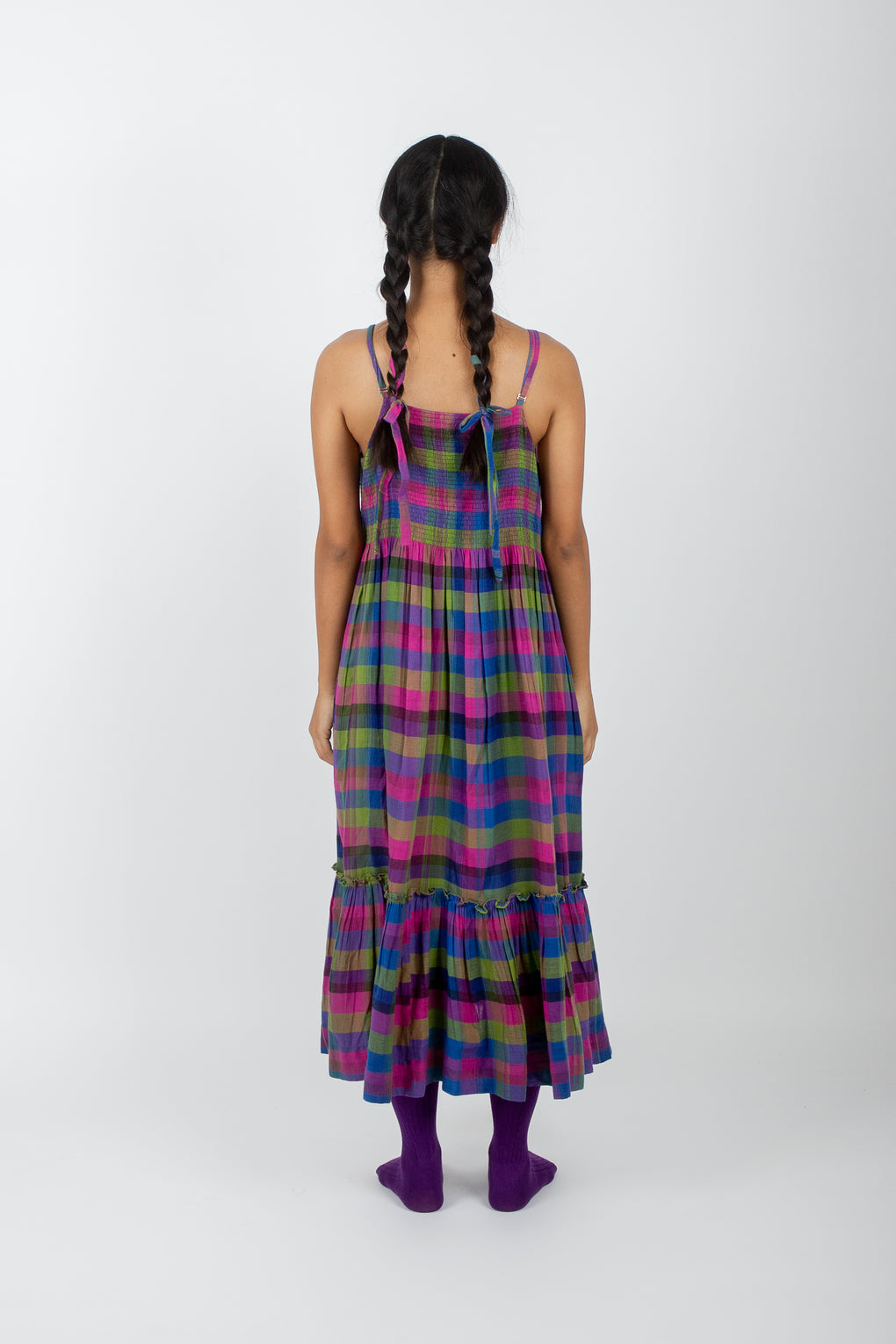 Opalus: Handwoven Madras Checks Slip Dress