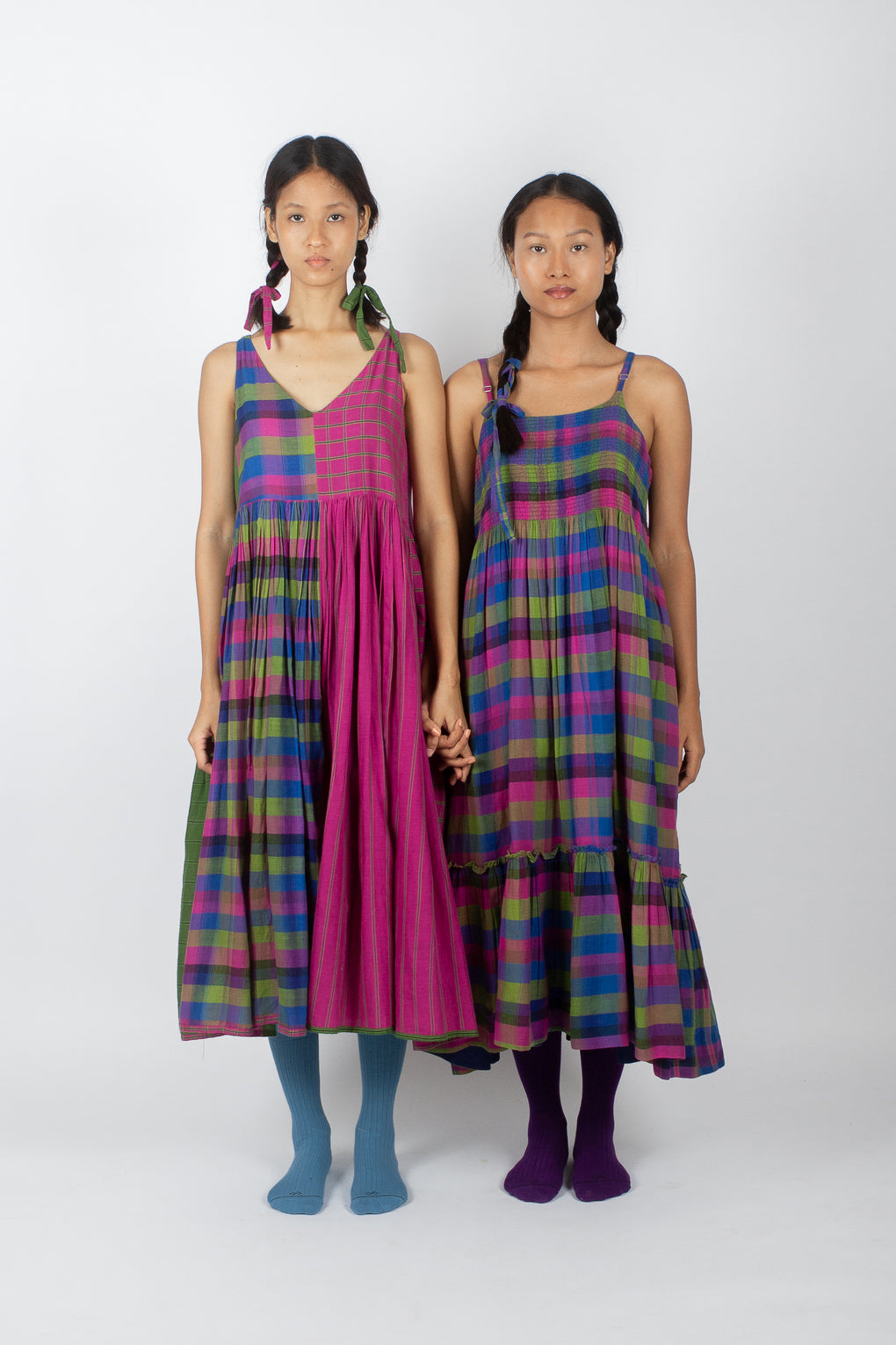 Opalus: Handwoven Madras Checks Slip Dress