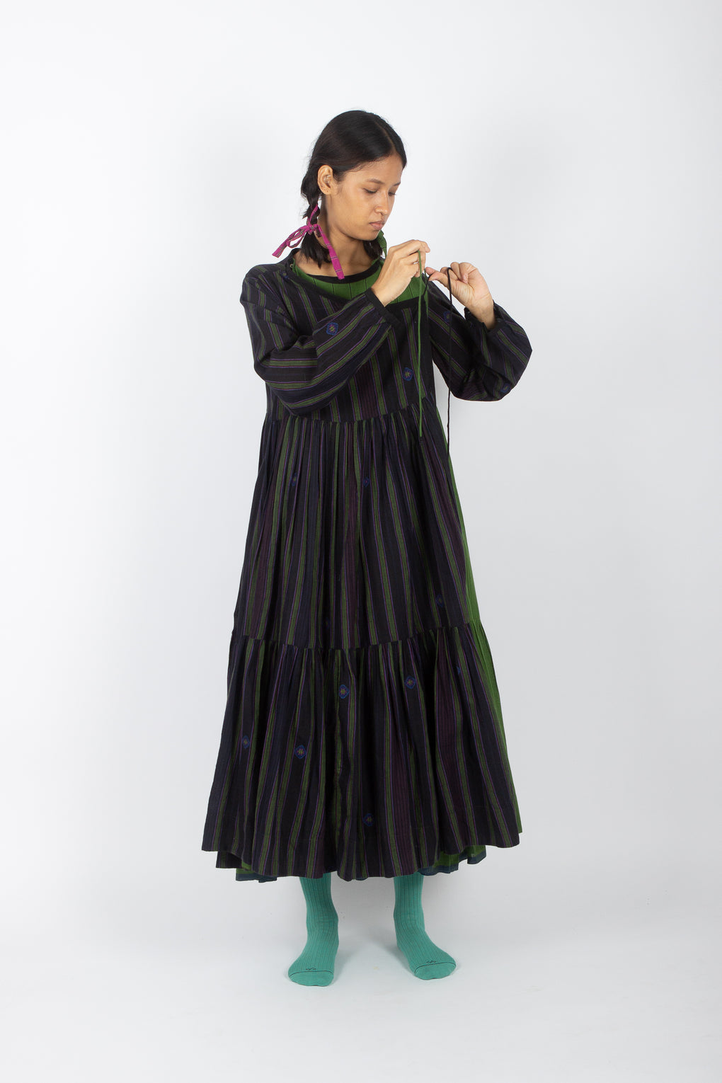 Sibirica: Jamdani Muslin Wrap Dress