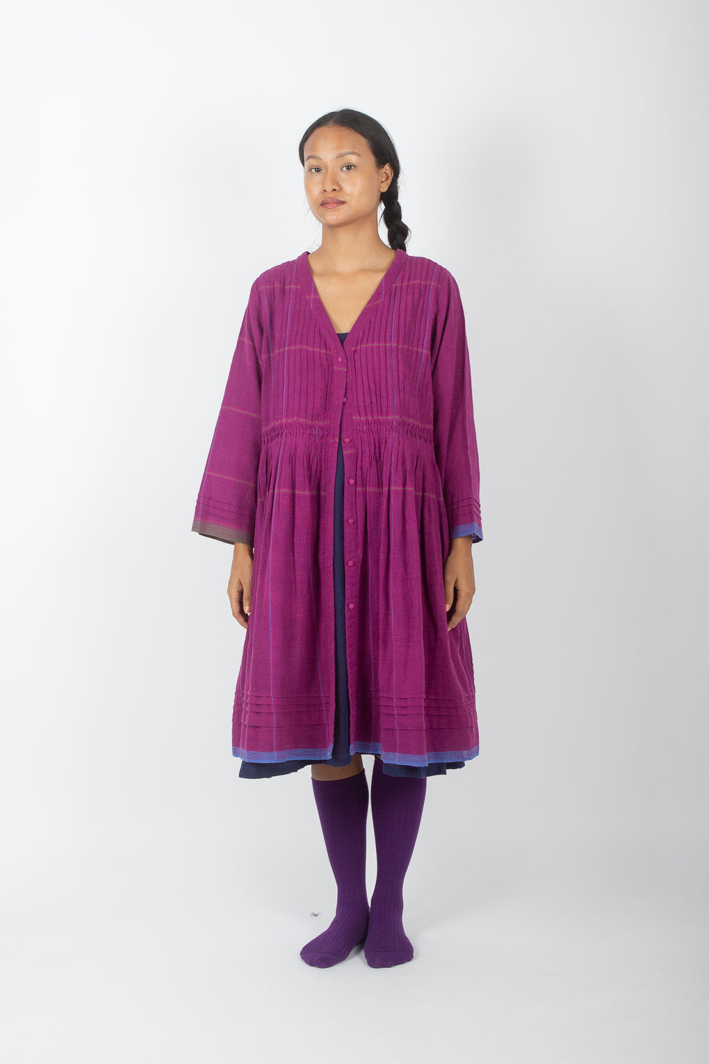 Glabrata: Organic Cotton Pleated Shrug Dress