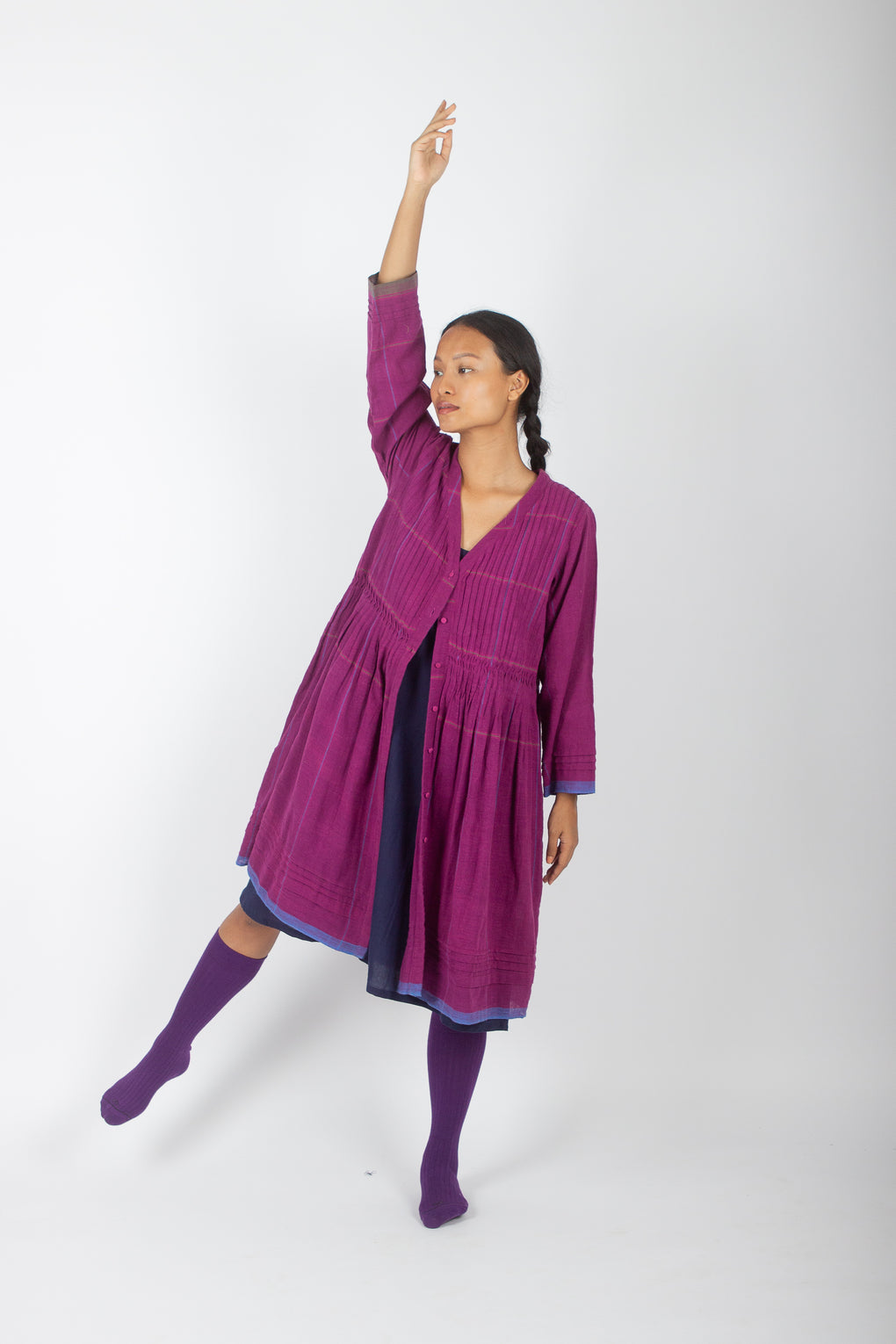 Glabrata: Organic Cotton Pleated Shrug Dress