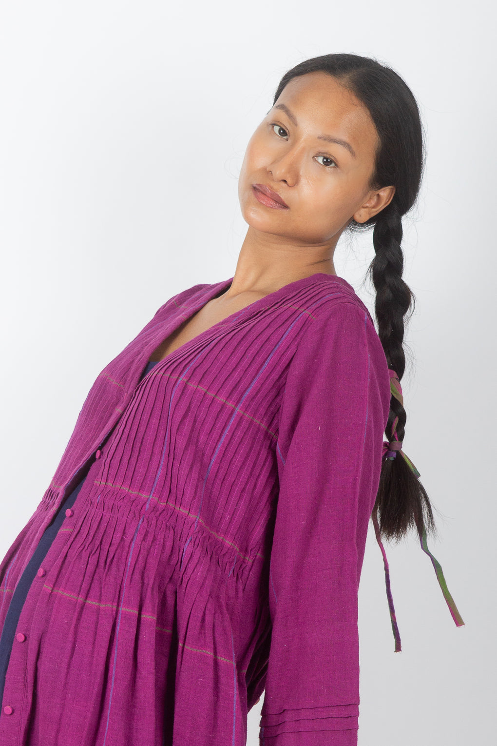 Glabrata: Organic Cotton Pleated Shrug Dress