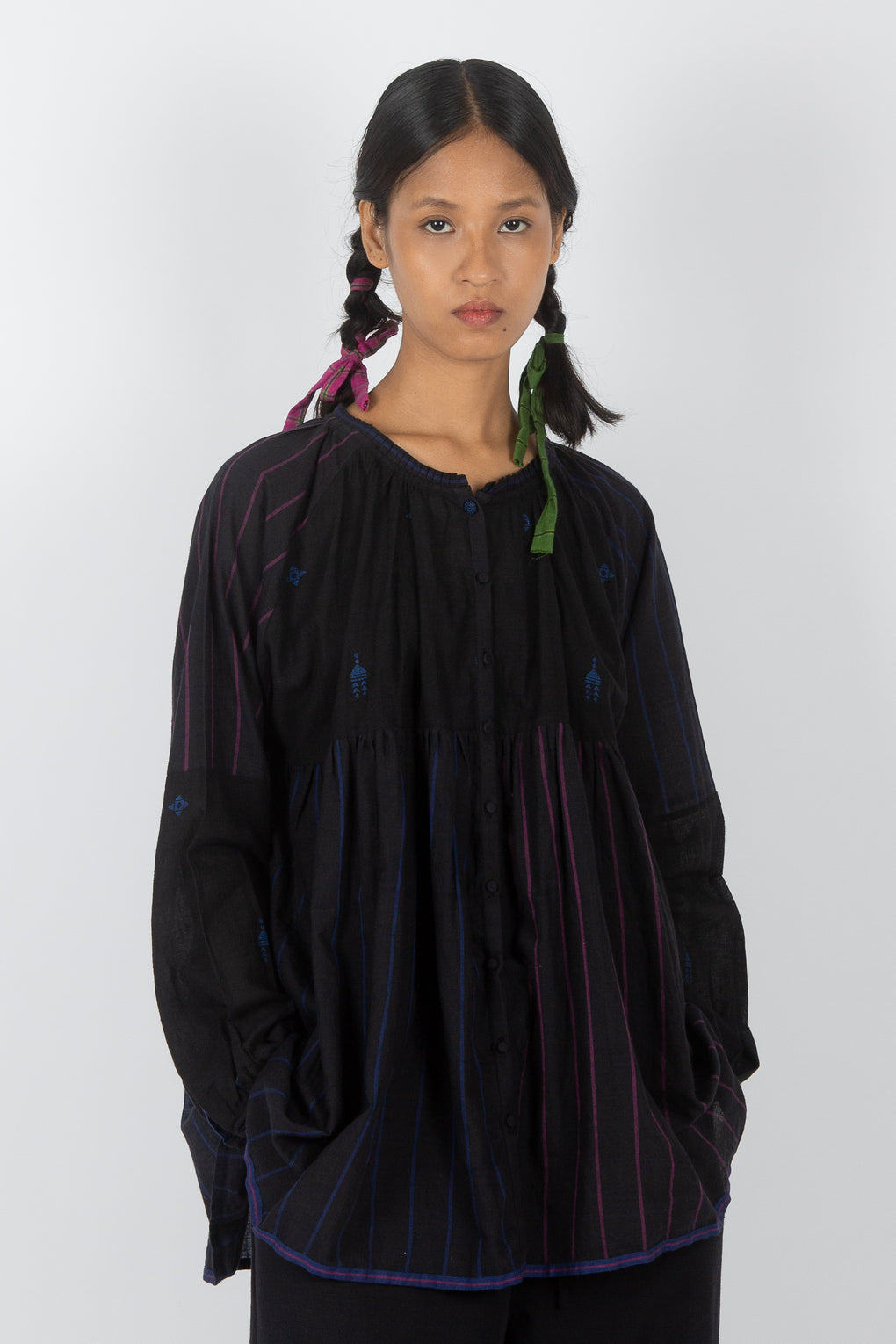 Pendula: Handwoven Jamdani Shirt Top Set