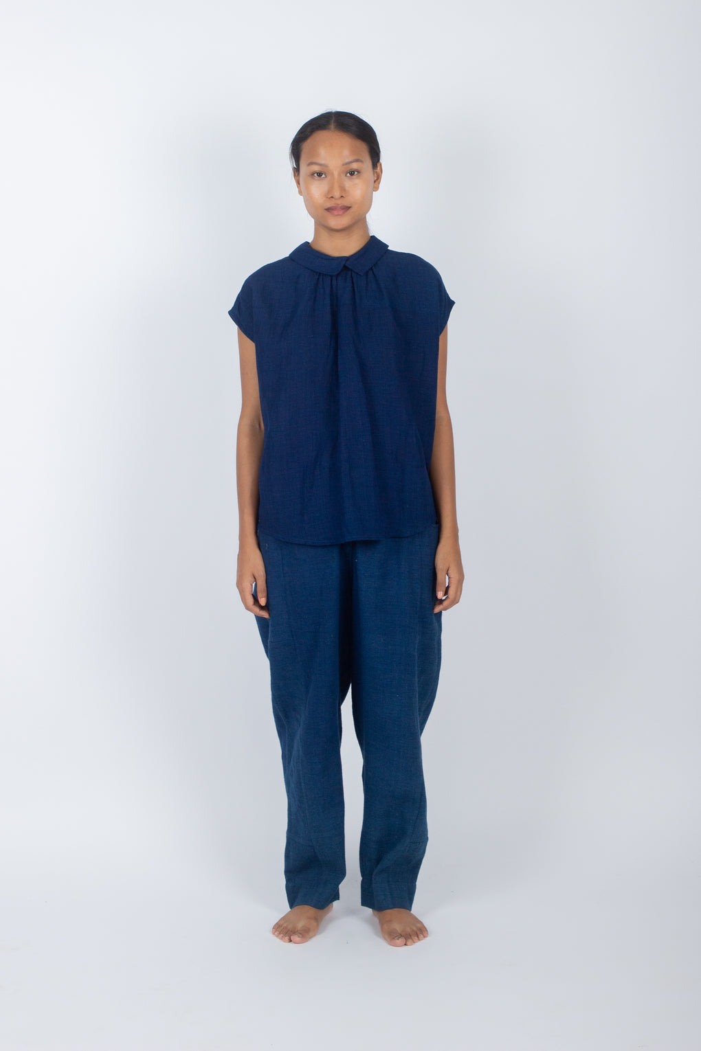 Baptisia - Top y pantalón reversibles teñidos con índigo natural