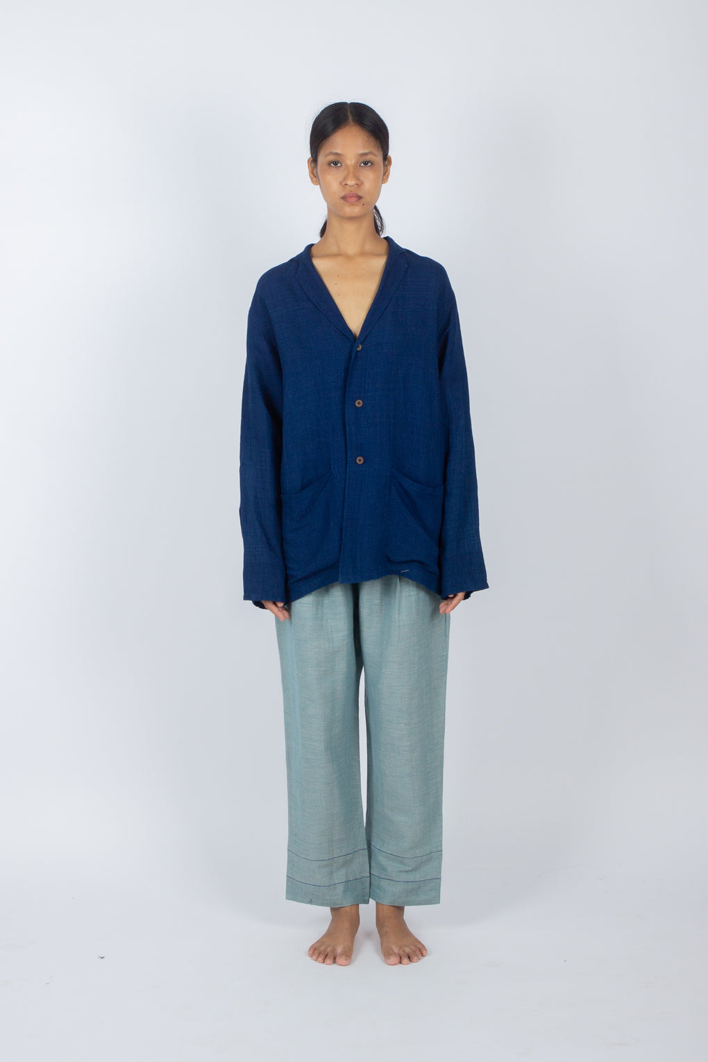 Lactarius - Hand Dyed Natural Indigo Summer Blazer
