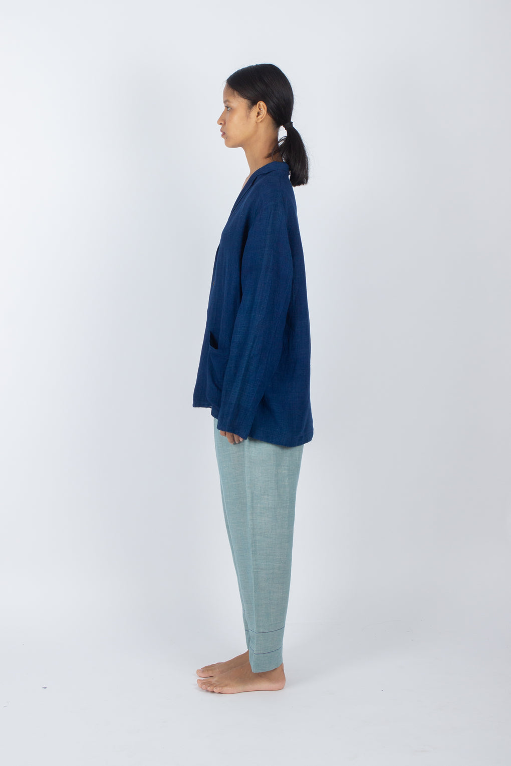 Lactarius - Hand Dyed Natural Indigo Summer Blazer
