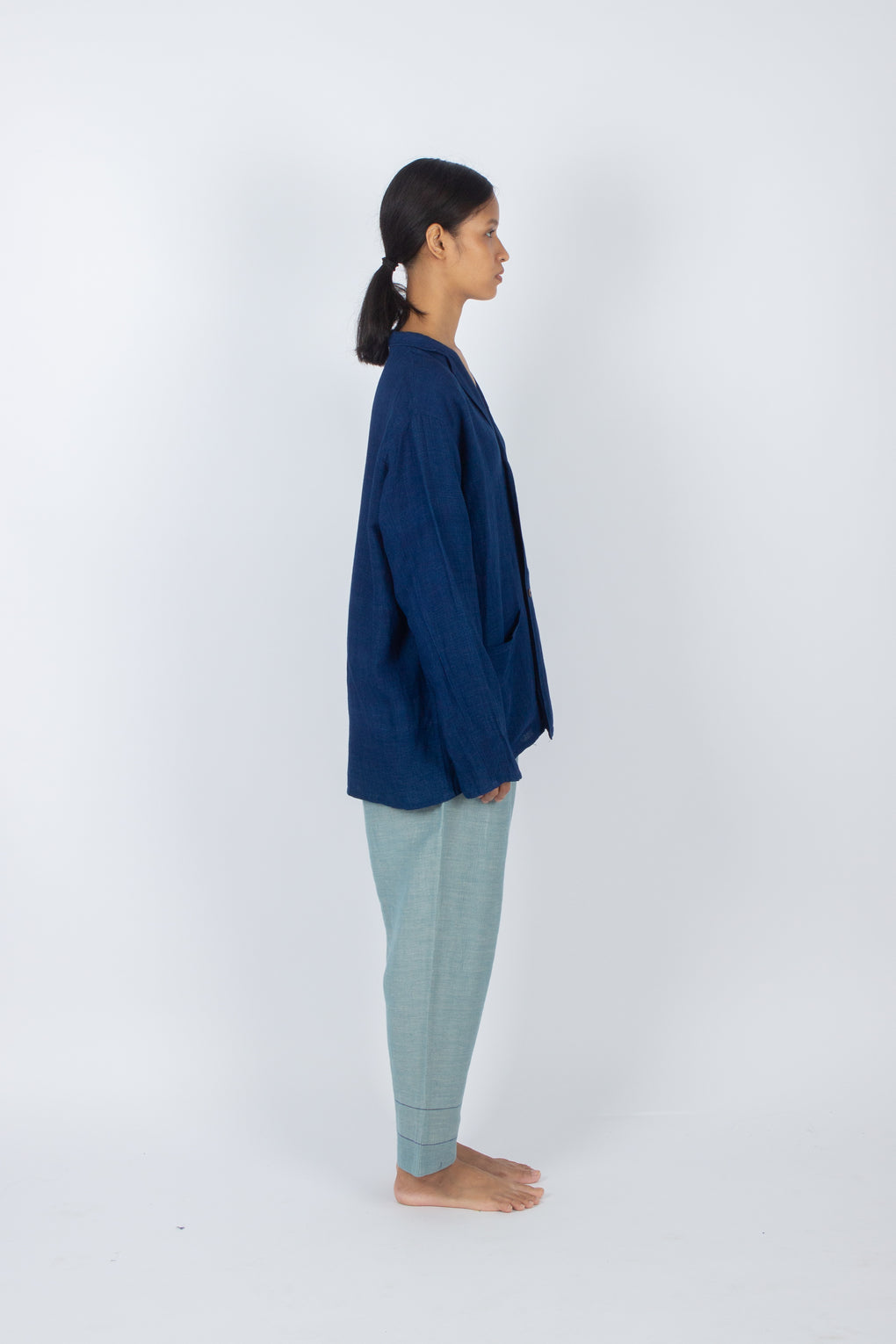 Lactarius - Hand Dyed Natural Indigo Summer Blazer