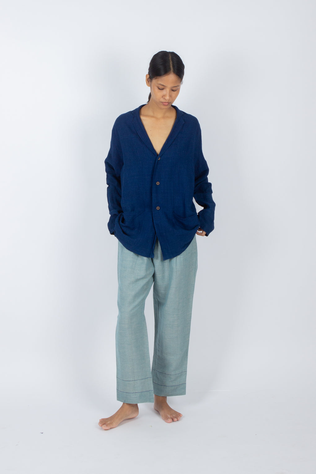 Lactarius - Hand Dyed Natural Indigo Summer Blazer