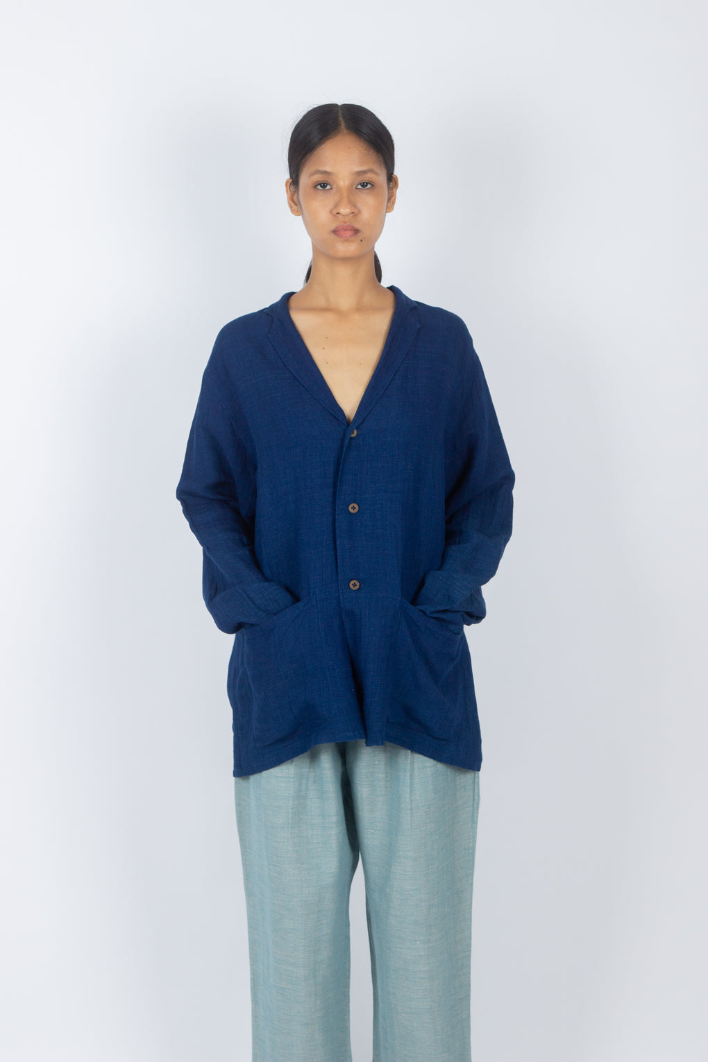 Lactarius - Hand Dyed Natural Indigo Summer Blazer