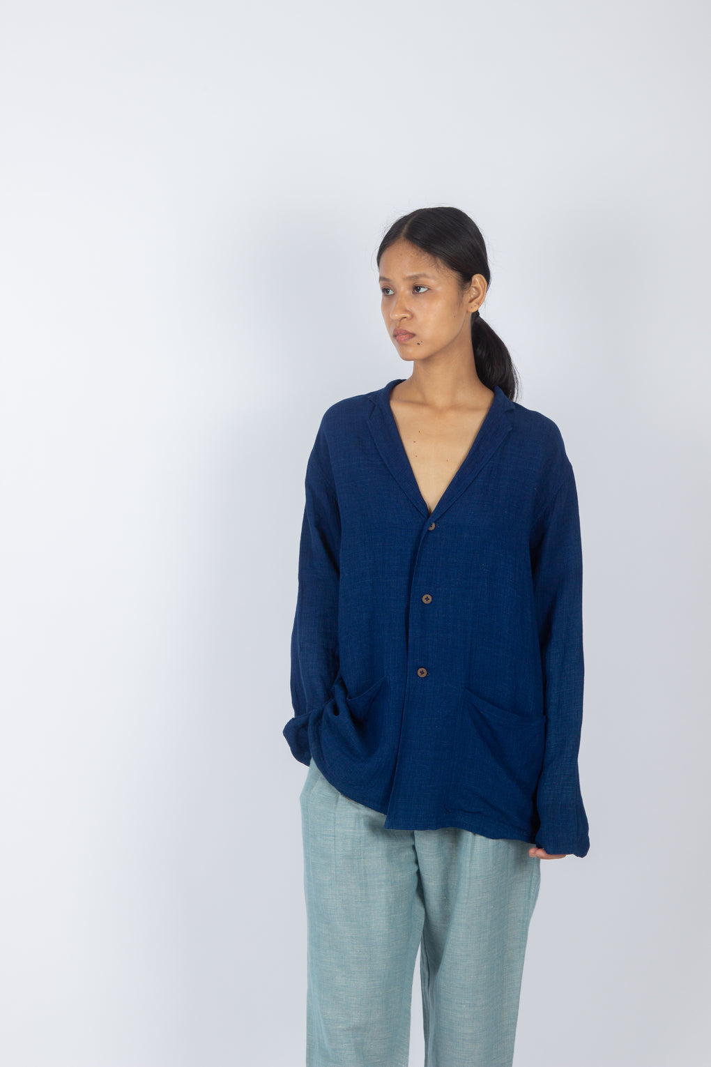 Lactarius - Hand Dyed Natural Indigo Summer Blazer