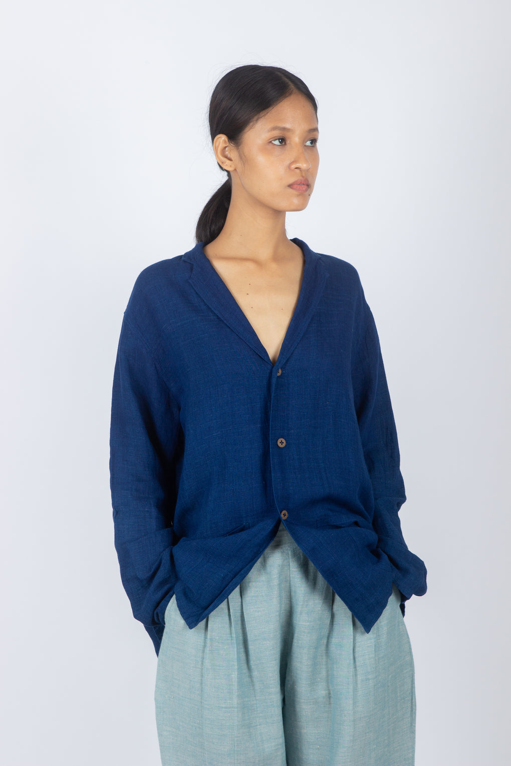 Lactarius - Hand Dyed Natural Indigo Summer Blazer