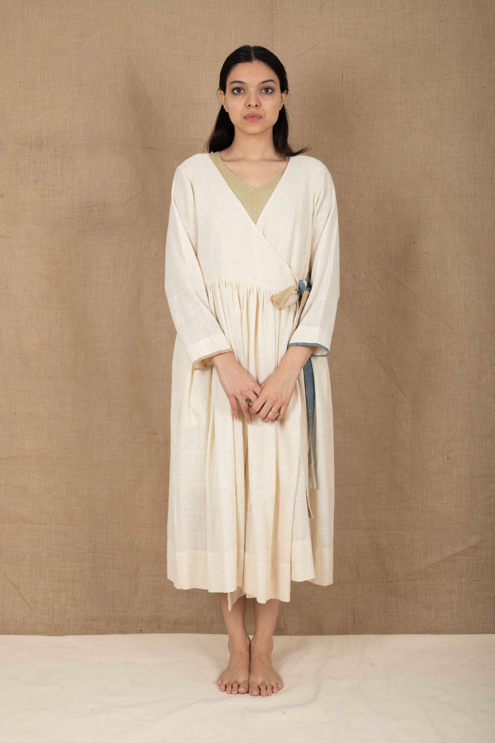 Ishikari - Handwoven organic cotton wrap around dress