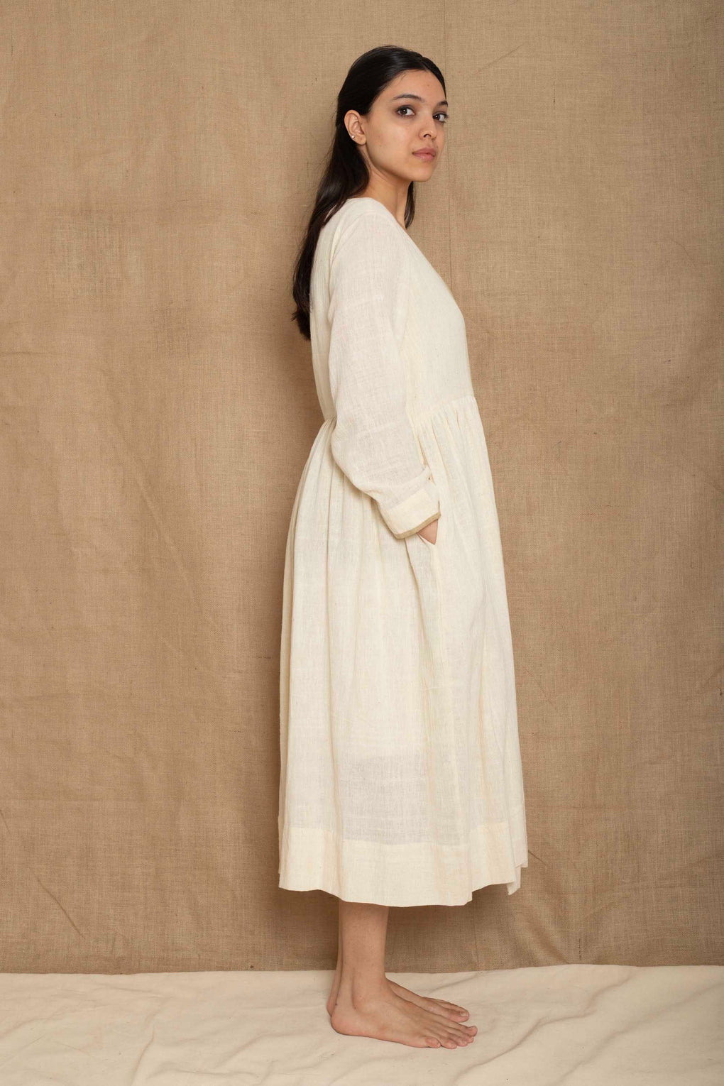 Ishikari - Handwoven organic cotton wrap around dress