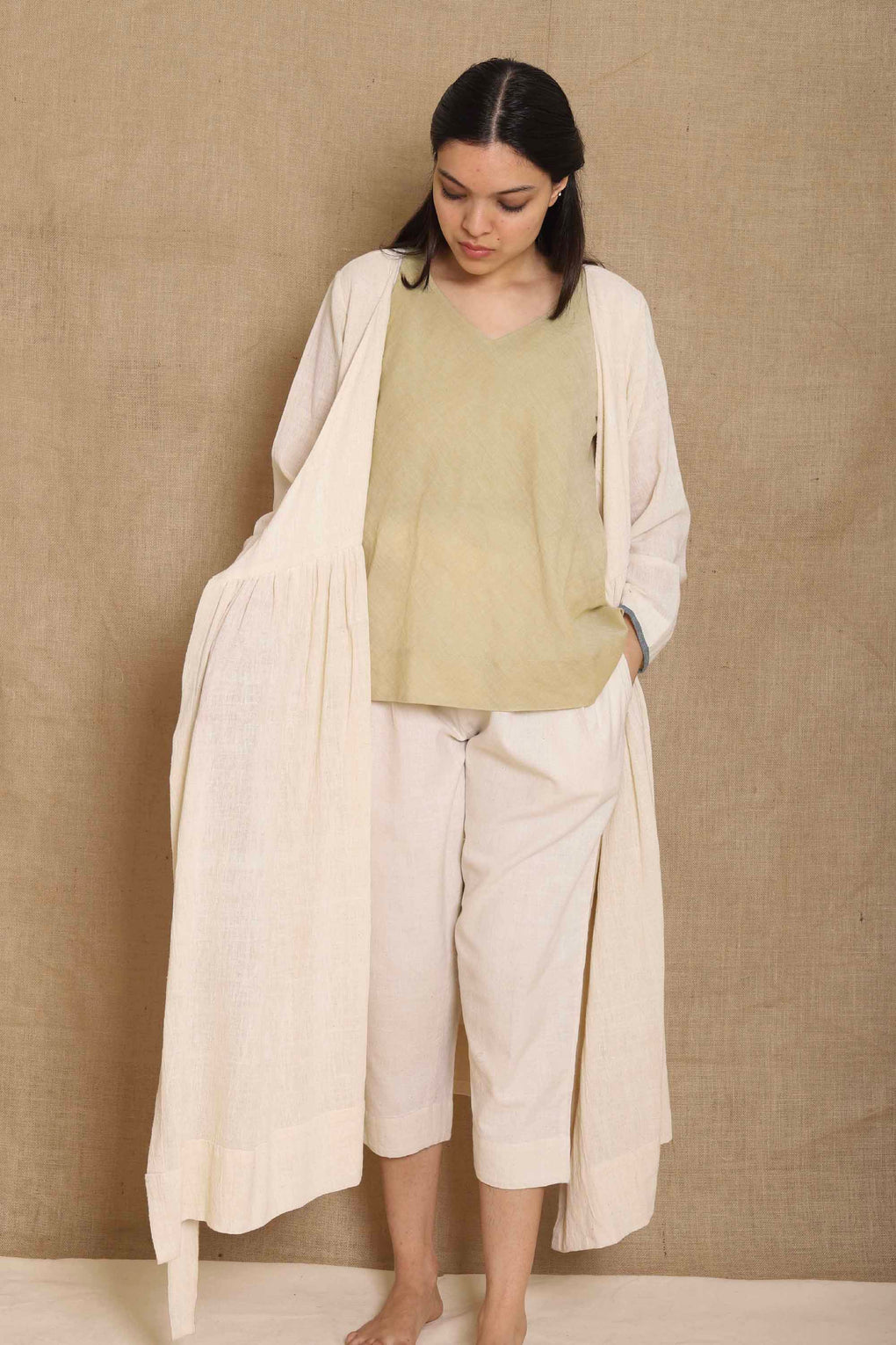 Ishikari - Handwoven organic cotton wrap around dress