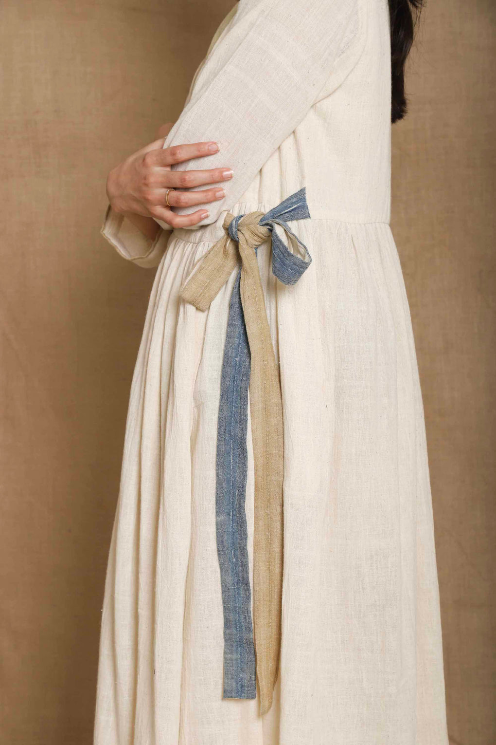 Ishikari - Handwoven organic cotton wrap around dress