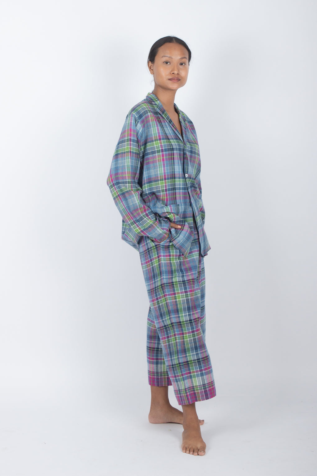 Tinctoria - Handwoven Madras Check Gamcha Blazer