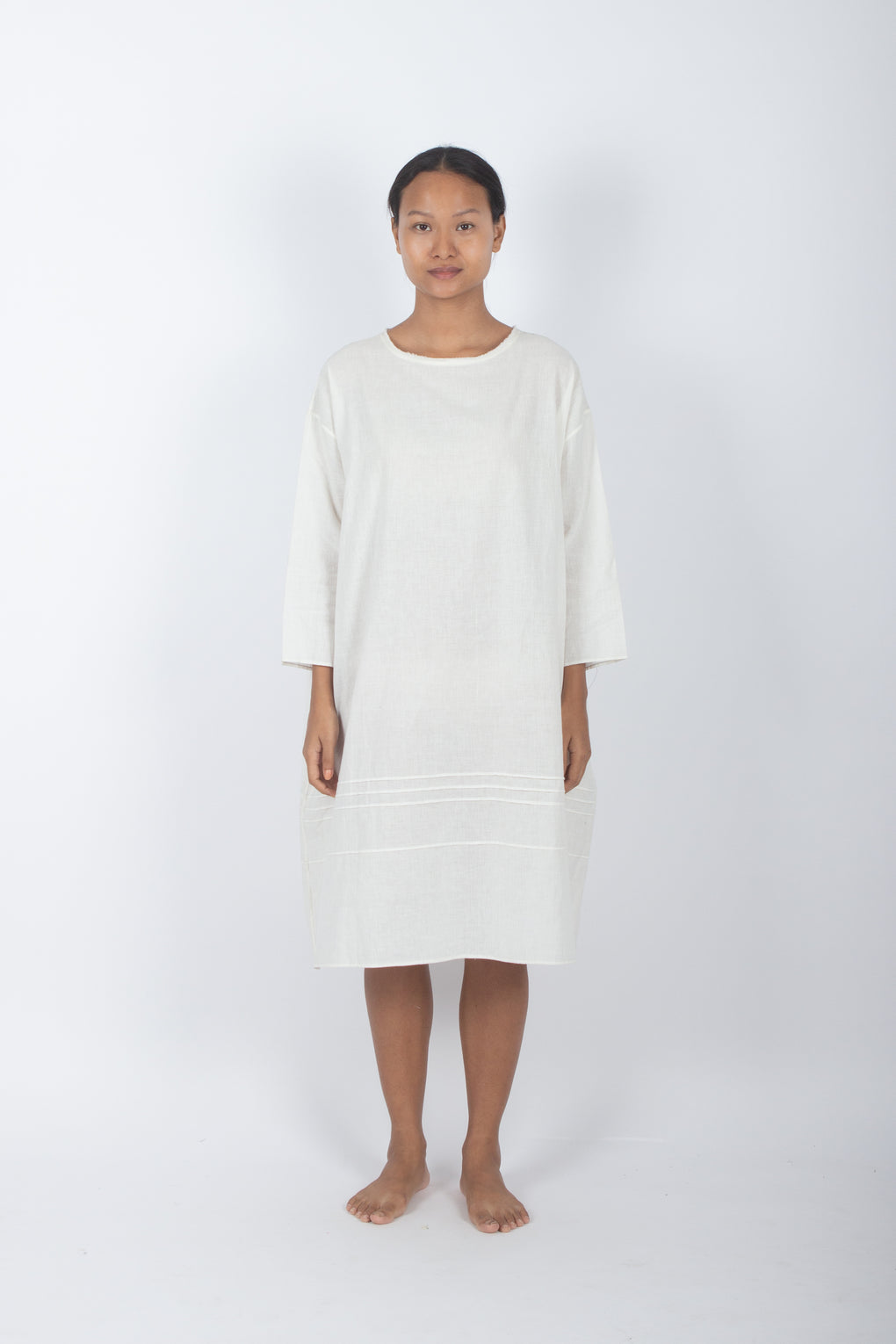 White Handwoven Muslin Dress