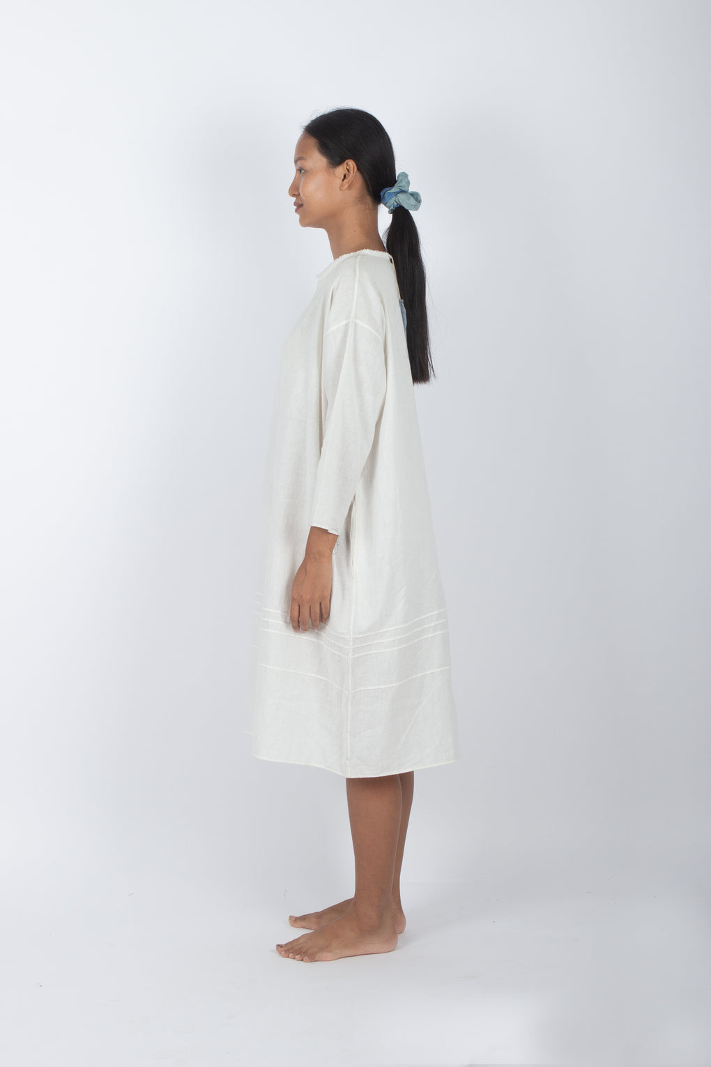 White Handwoven Muslin Dress
