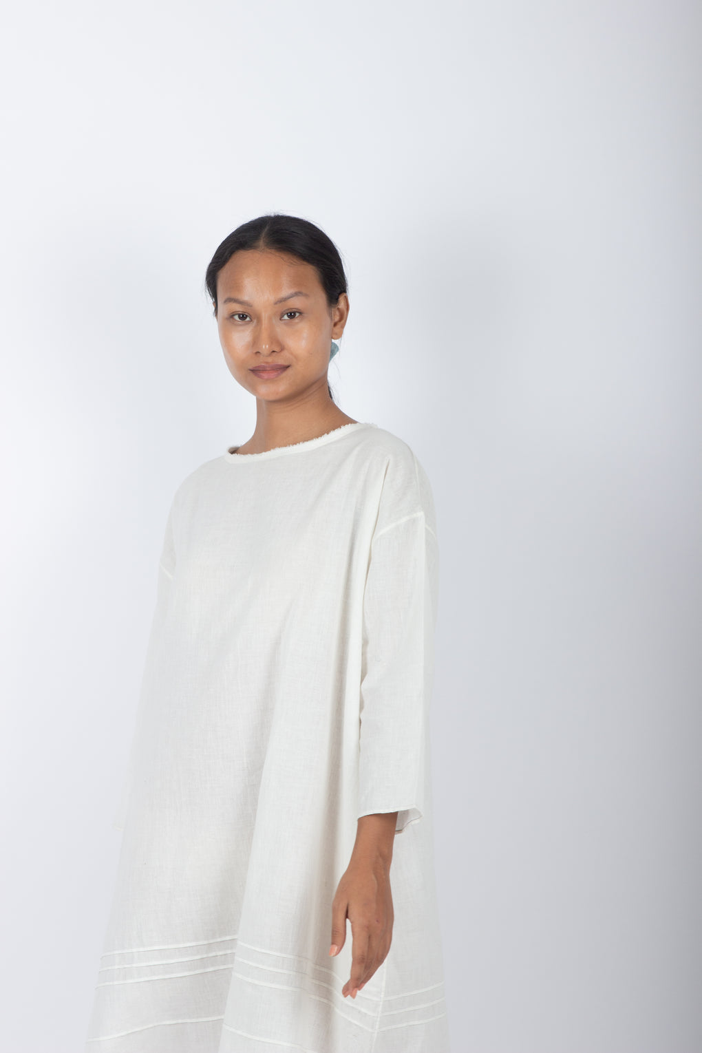 White Handwoven Muslin Dress