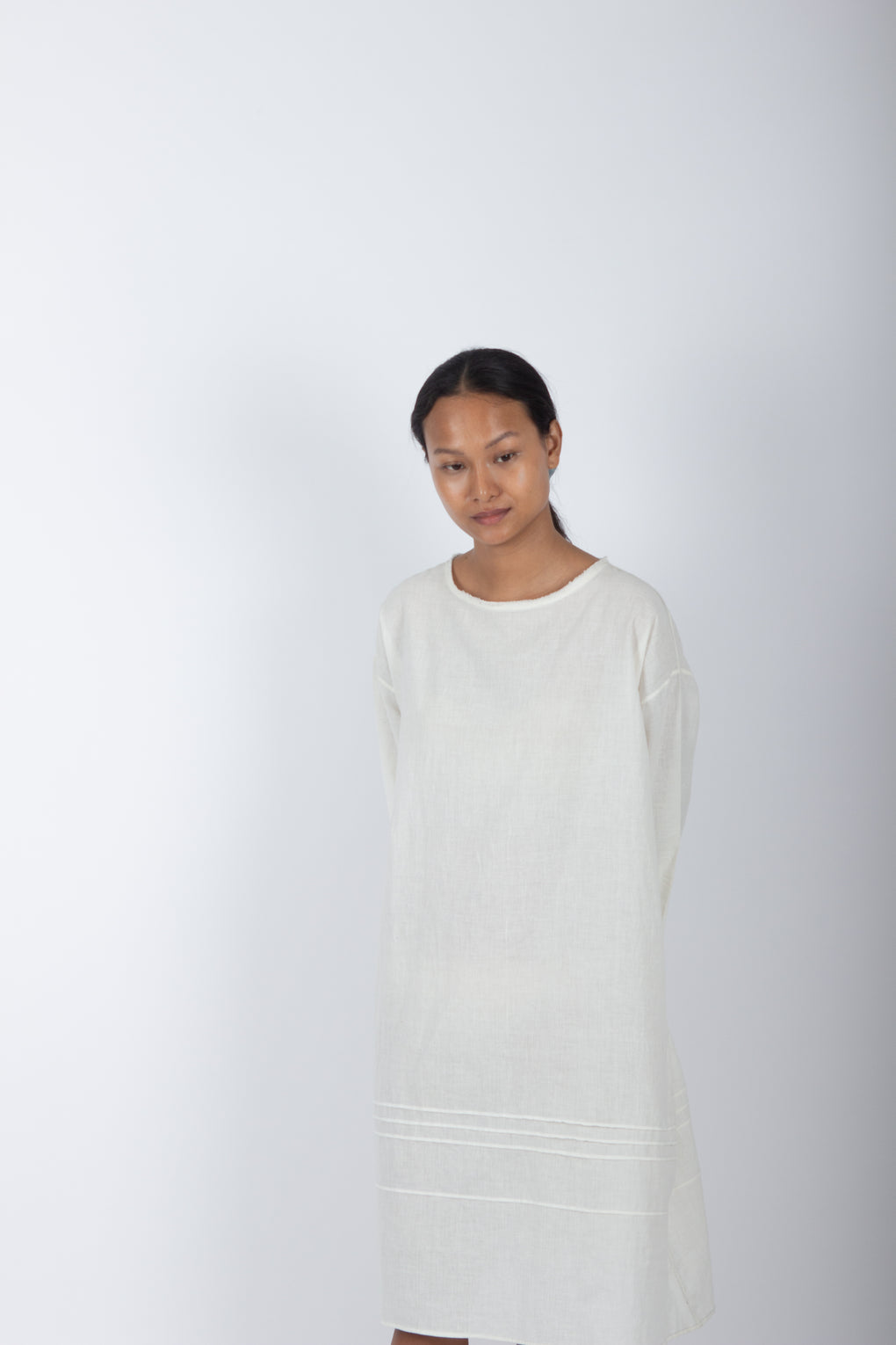 White Handwoven Muslin Dress