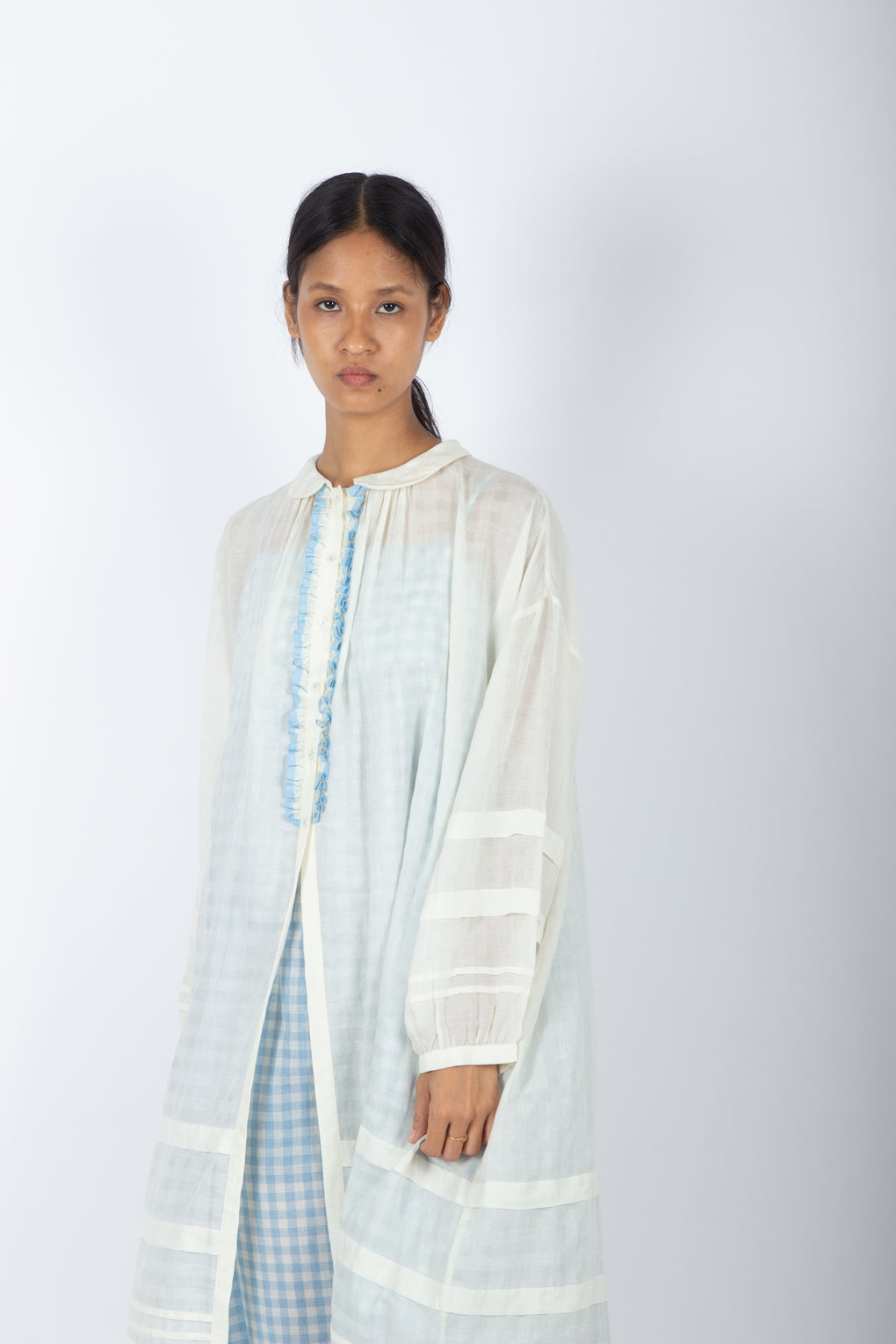 Seer Pleated Shrug Dress with slip