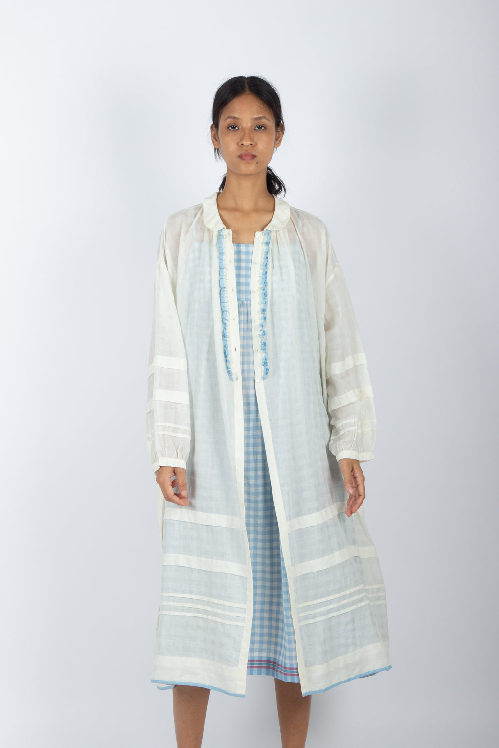 Seer Pleated Shrug Dress with slip