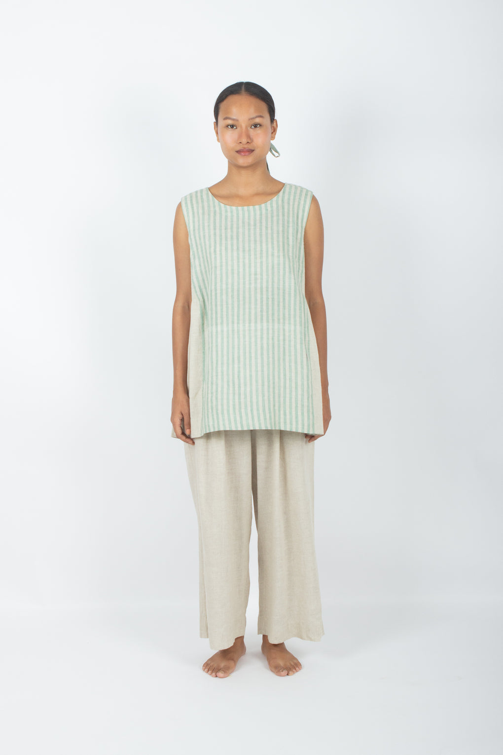 Nishihama - Natural Cotton Linen Handloom Top
