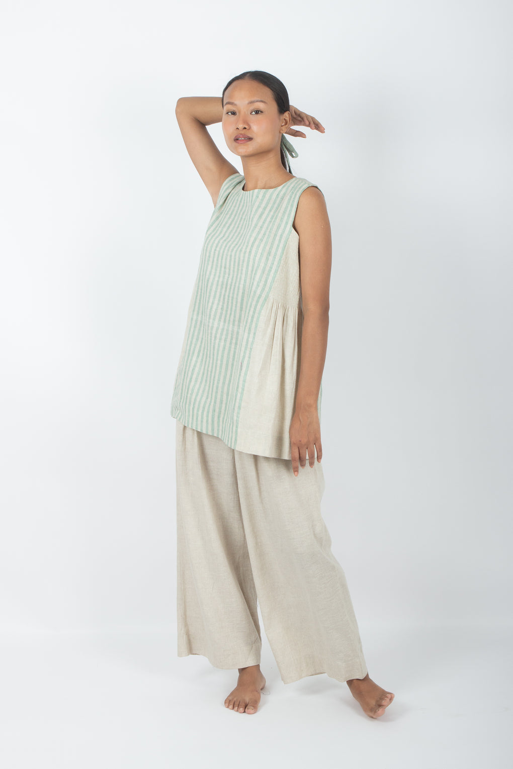 Nishihama - Natural Cotton Linen Handloom Top