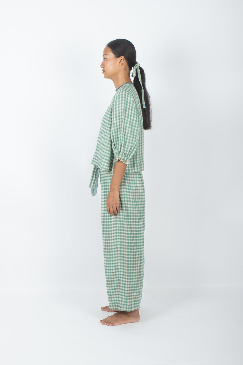 Kourou - Gingham Handwoven Cotton Linen cord set