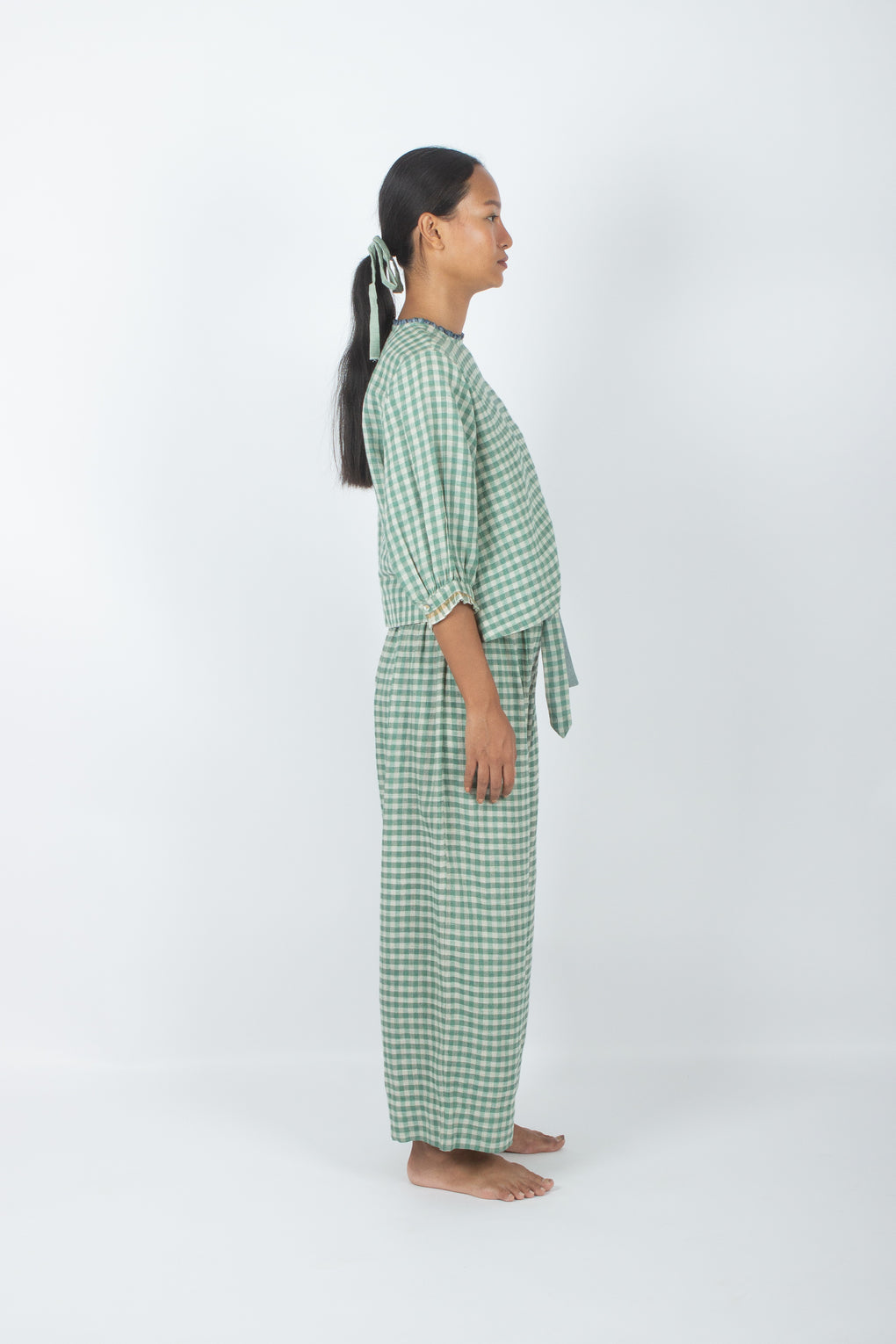 Kourou - Gingham Handwoven Cotton Linen cord set