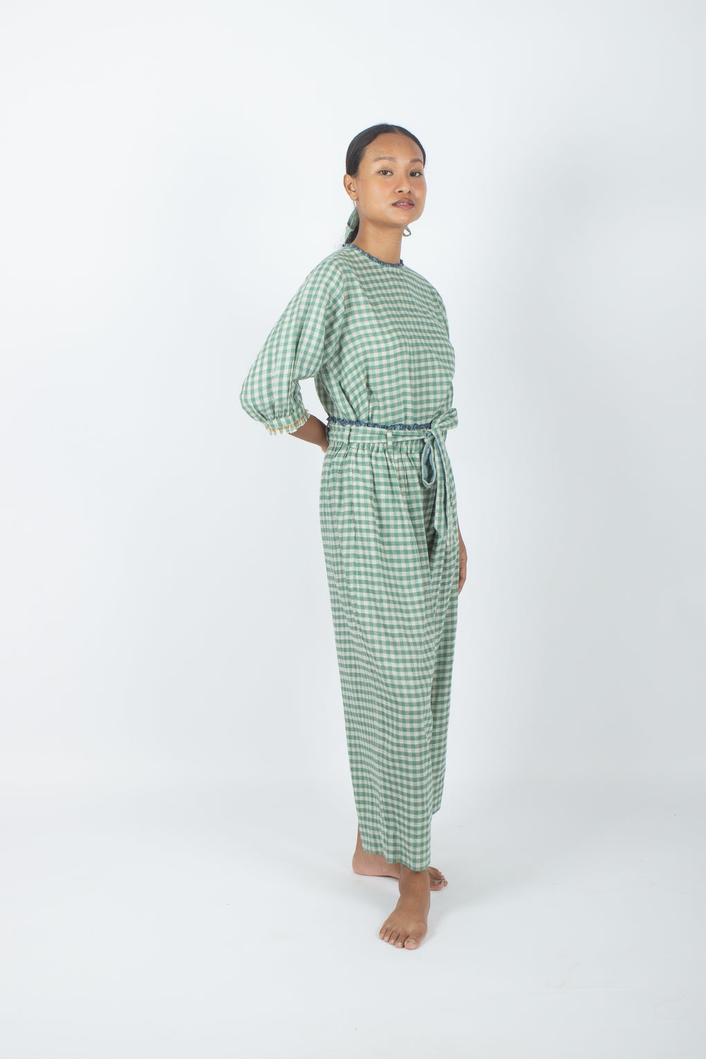 Kourou - Gingham Handwoven Cotton Linen cord set