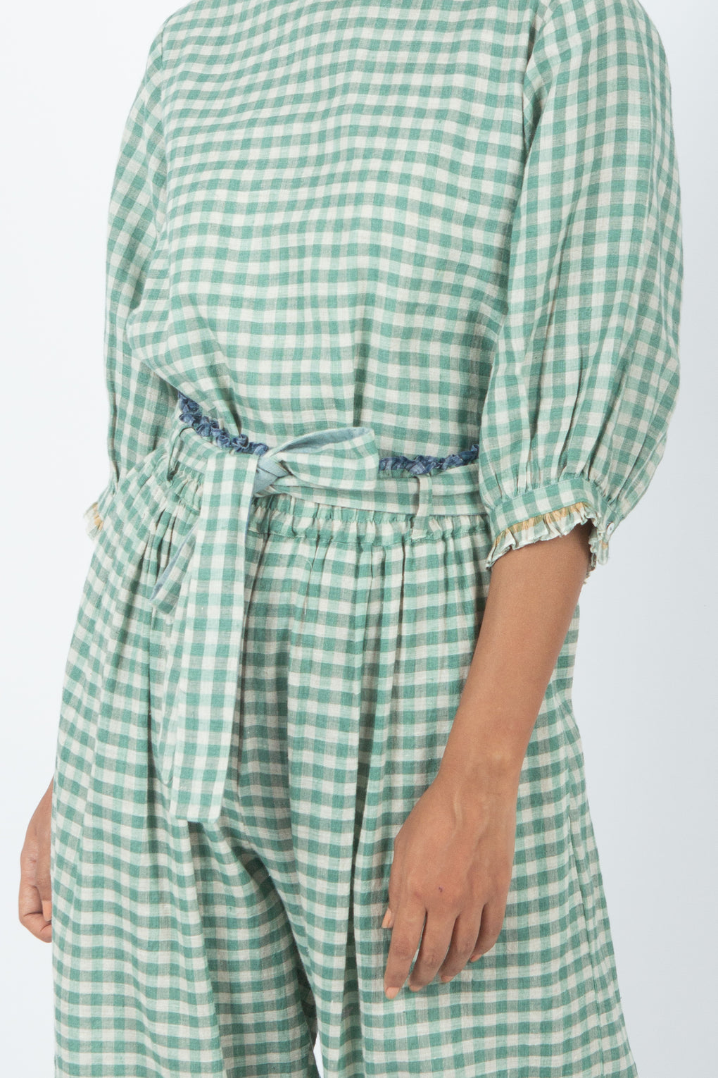 Kourou - Gingham Handwoven Cotton Linen cord set