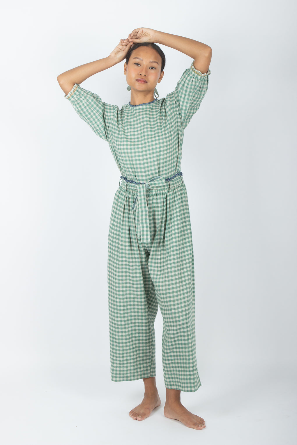 Kourou - Gingham Handwoven Cotton Linen cord set