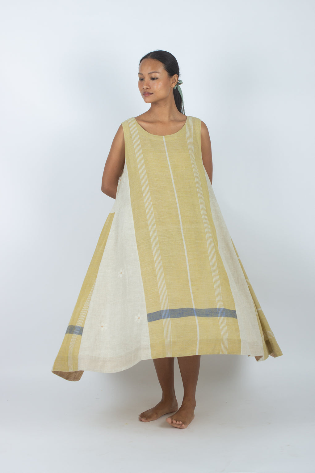Bundoran - Sleeveless A-line Cotton Linen Dress