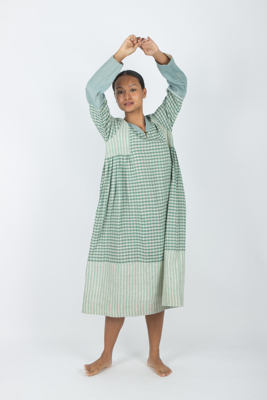 Shimei - Handwoven Cotton Linen Dress