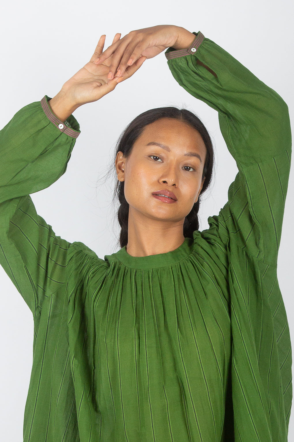 detail sustainable women's wear dress by Karnam