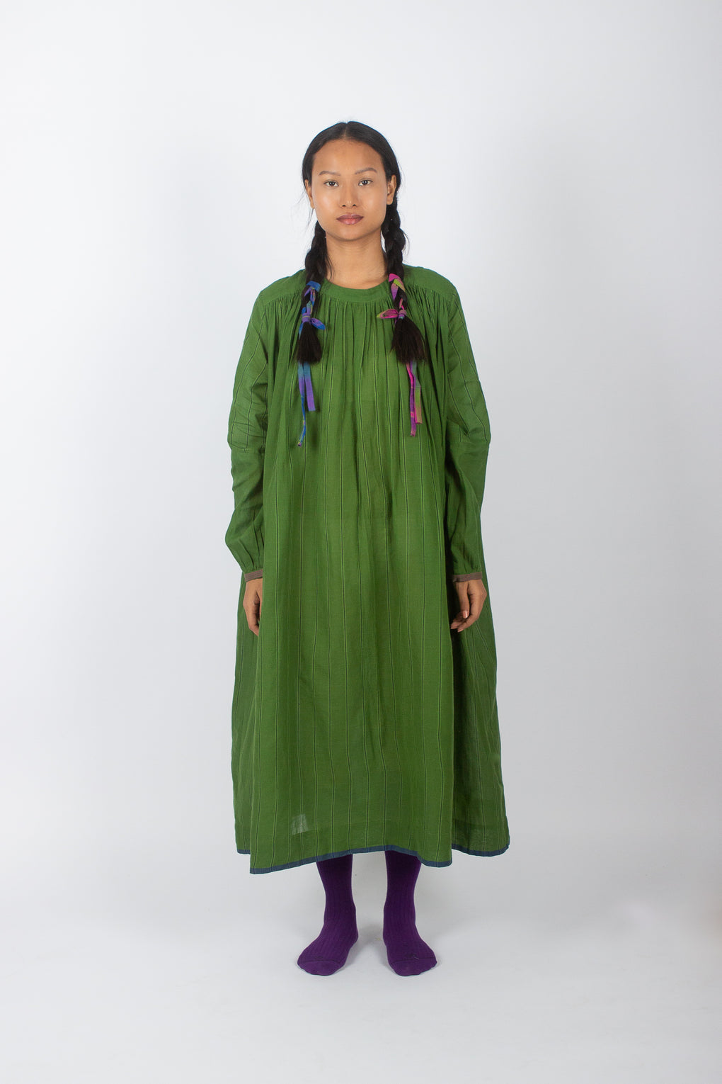 green maslin one size maxi dress by karnam