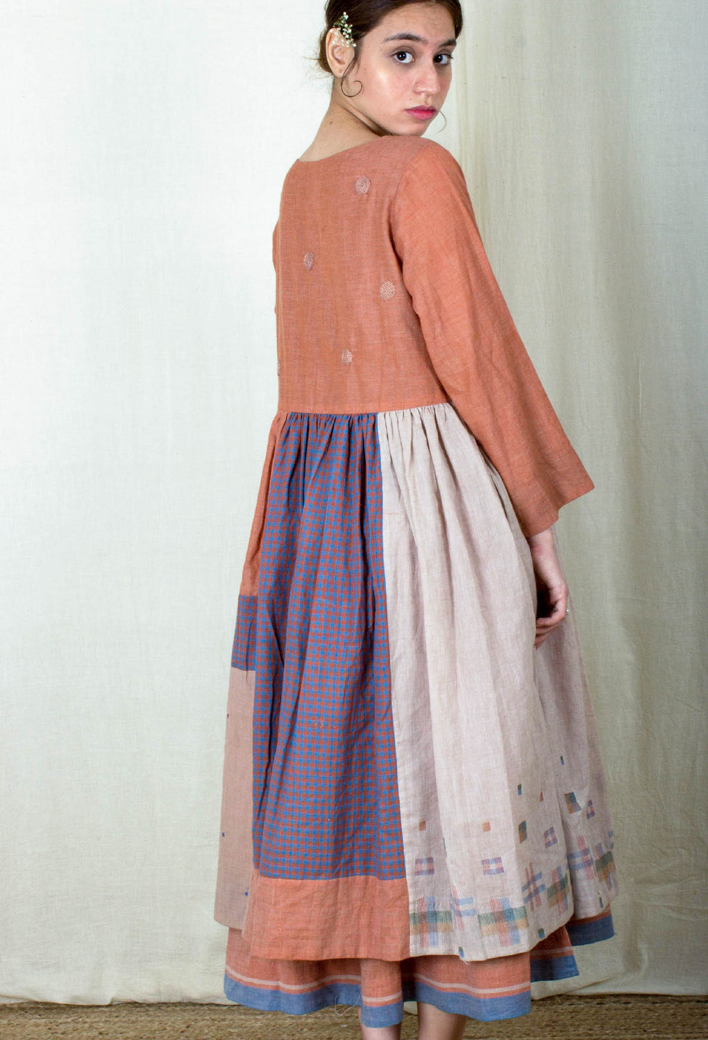 Sorin- Mix Match Embroidered Dress With Sleeveless Selvedge Slip - Karnam