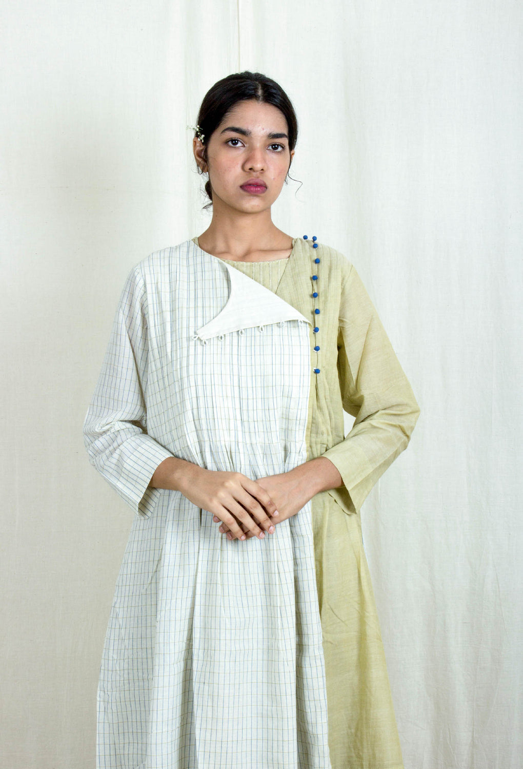 Mavka- 3-way Pleated Dress / Shrug - Karnam
