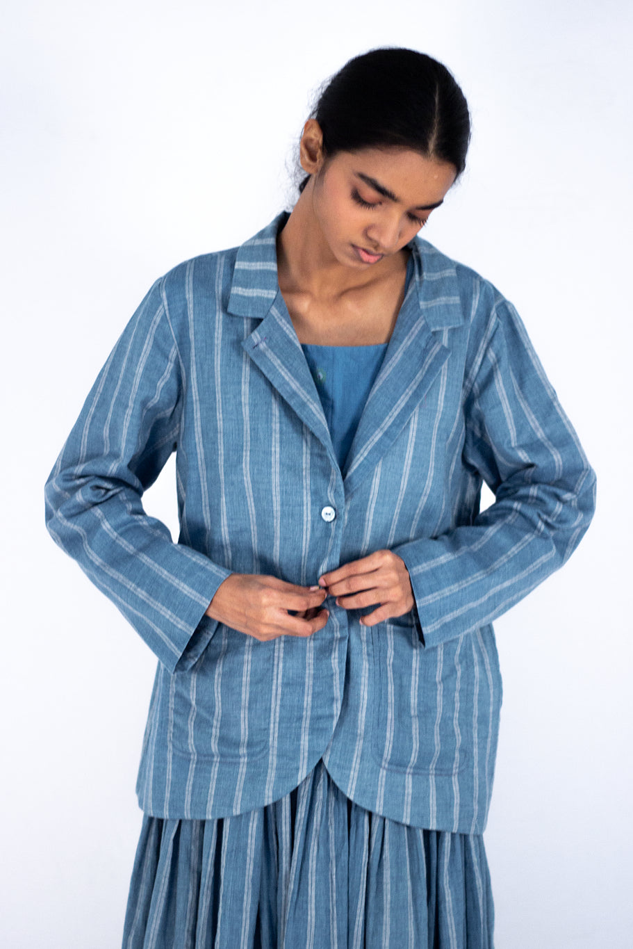 Agranat - Indigo strip jacket - Karnam
