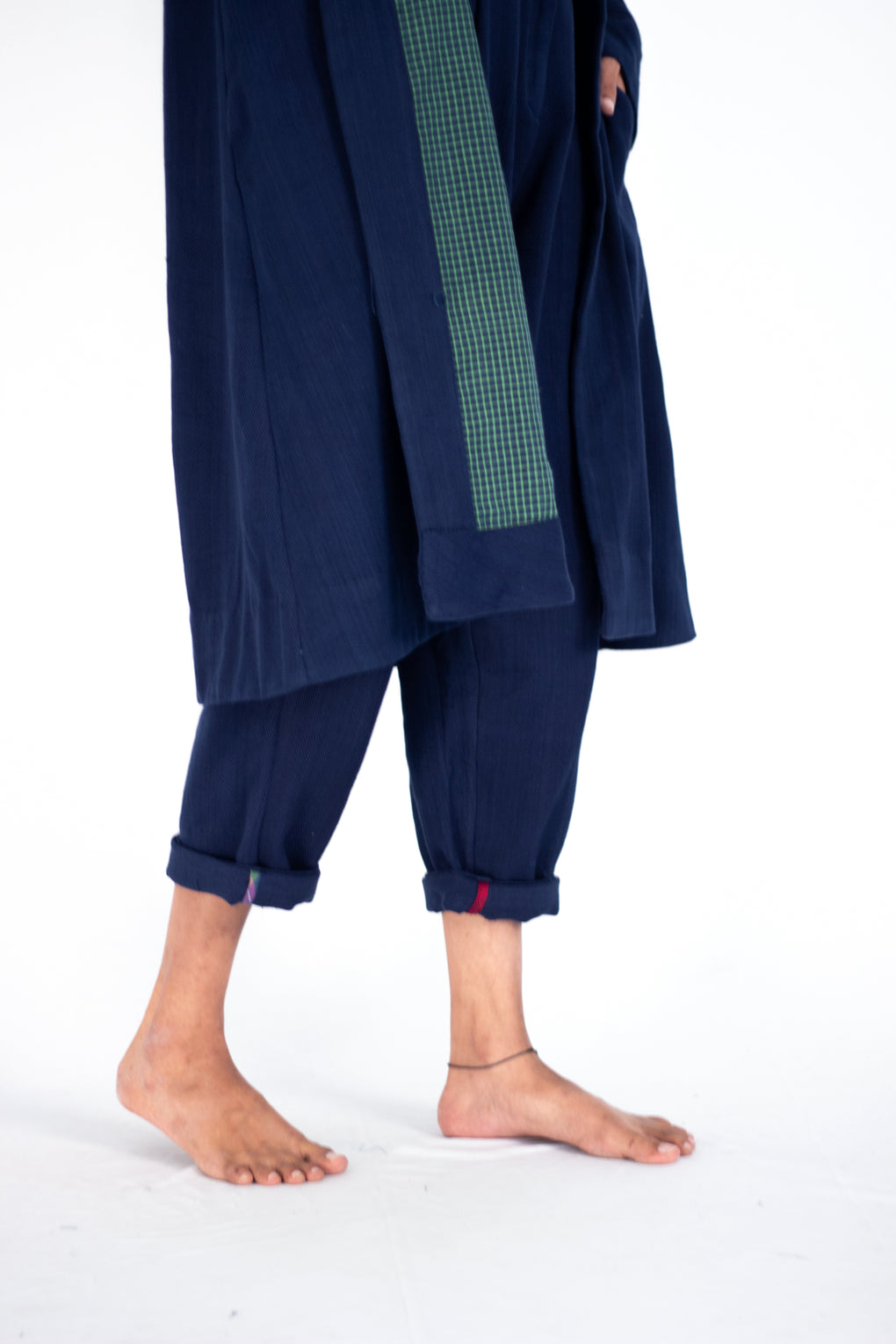 Lapis - indigo twill trench coat - Karnam