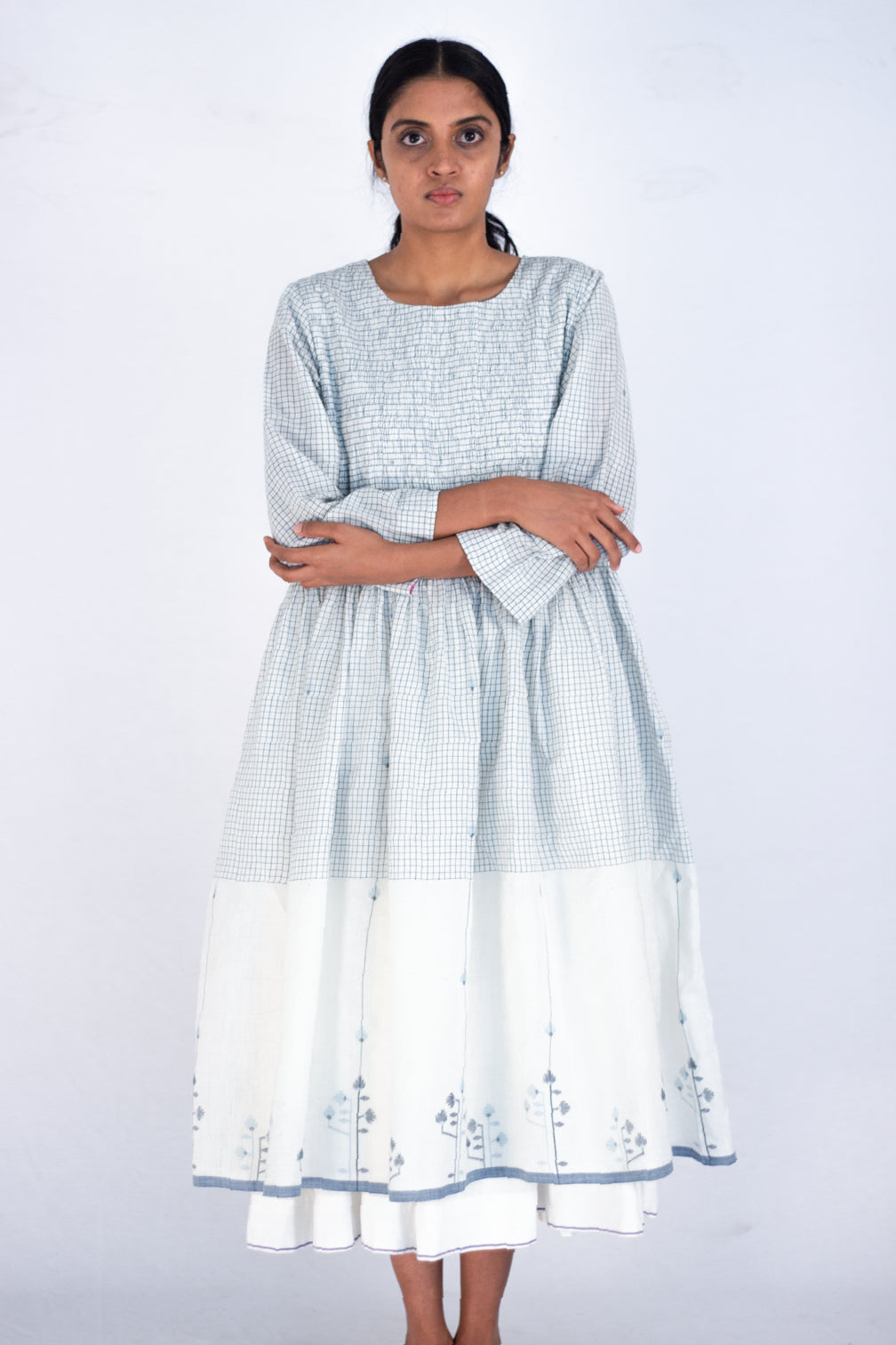 Huaca - natural white Jamdani dress - Karnam